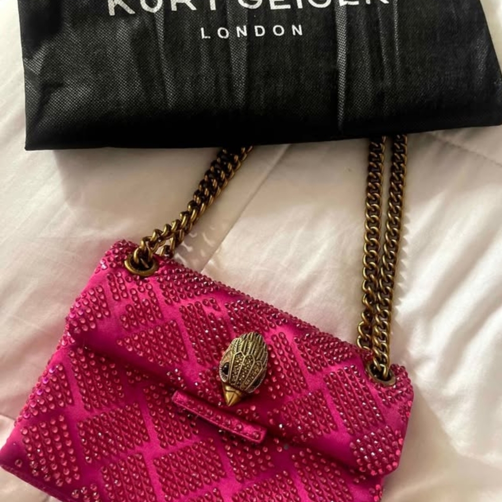 Kurt Geiger Pink Snakeskin Shoulder Bag